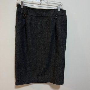 Dalia Collection Dark Brown Tweed Pencil Skirt